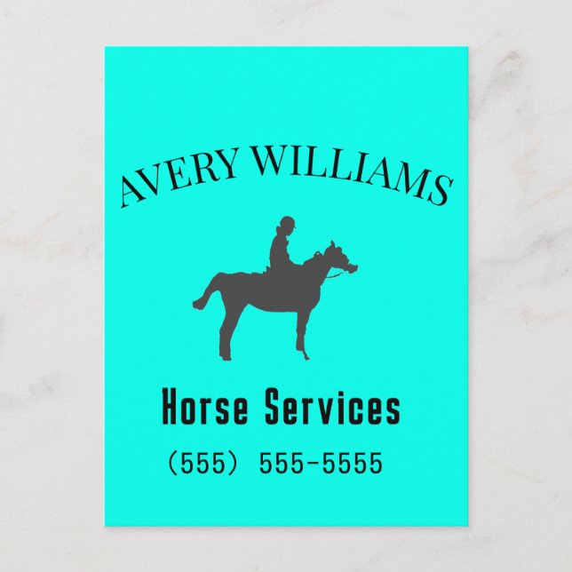 Cartão Postal Horse Equine Business Stationary Postcard (Frente)