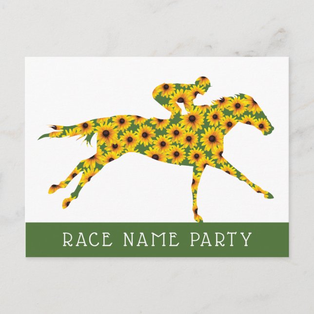Cartão Postal Horse Race Black Eyed Susan Flowers (Frente)