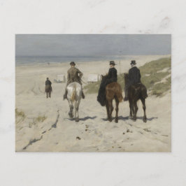 Cartão Postal Horseback Ride ao longo da praia - Cartão-postal d