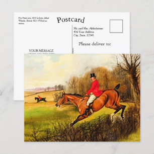 Cartão Postal Horseman da Cena de Fox Scene do País Britânico 