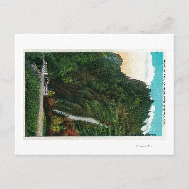 Cartão Postal Horsetail Falls no Columbia River Gorge (Frente)