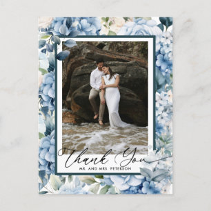 Cartão Postal Hortênsia Azul   Foto Agradecimento