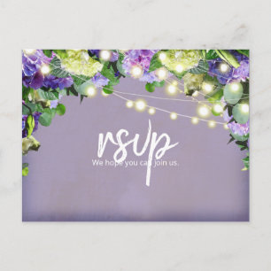 Cartão Postal Hortênsias Marfim e Roxo RSVP Roxo
