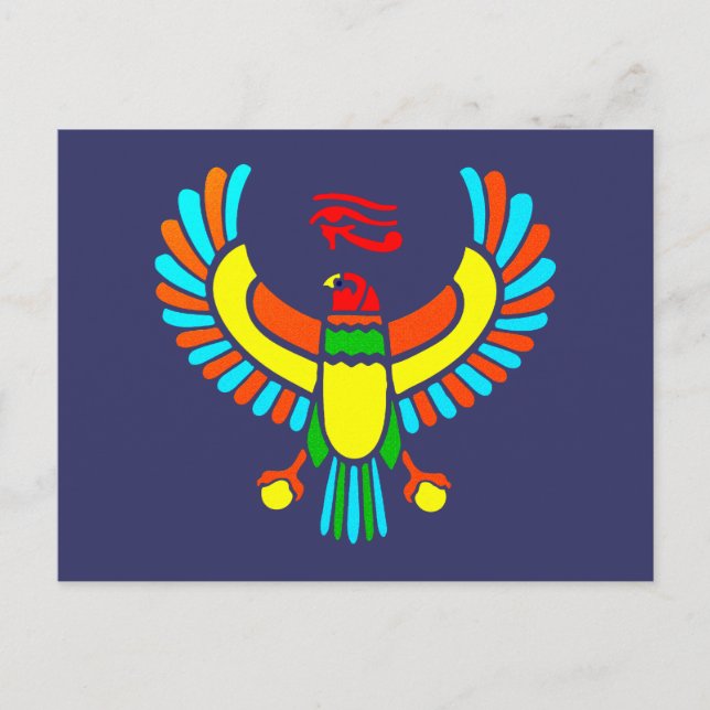 Cartão Postal Horus Falke Auge falcon olho de gavião (Frente)