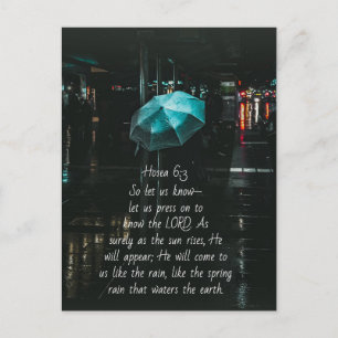 Cartão Postal Hosea 6:3 Vamos pressionar para conhecer o Senhor,