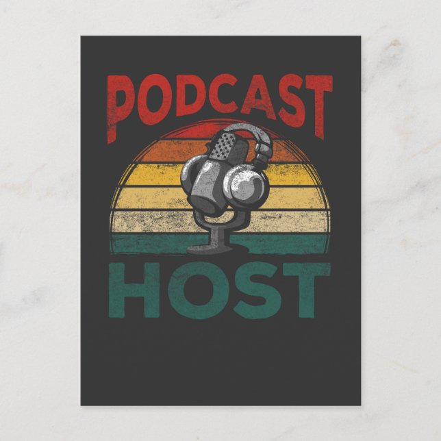 Cartão Postal Hospedagem de Transmissão em Fluxo de Podcast do H (Frente)
