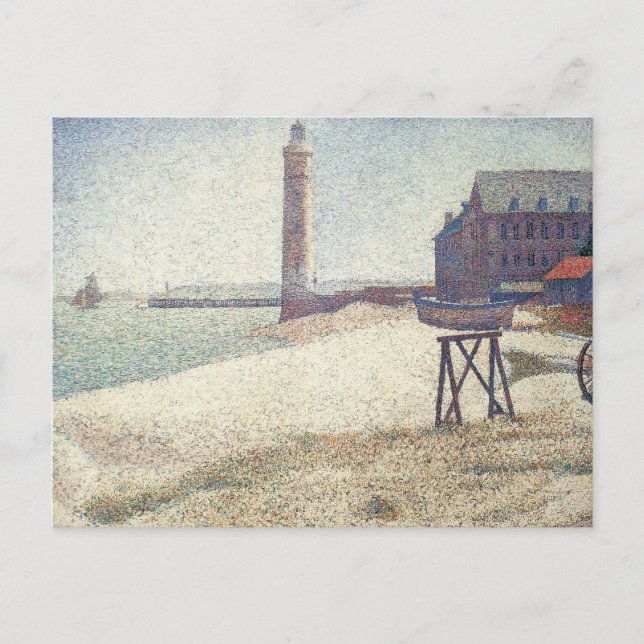 Cartão Postal Hospital e Farol, Honfleur, de Georges Seurat (Frente)