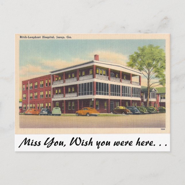 Cartão Postal Hospital, Jesup, Geórgia (Frente)