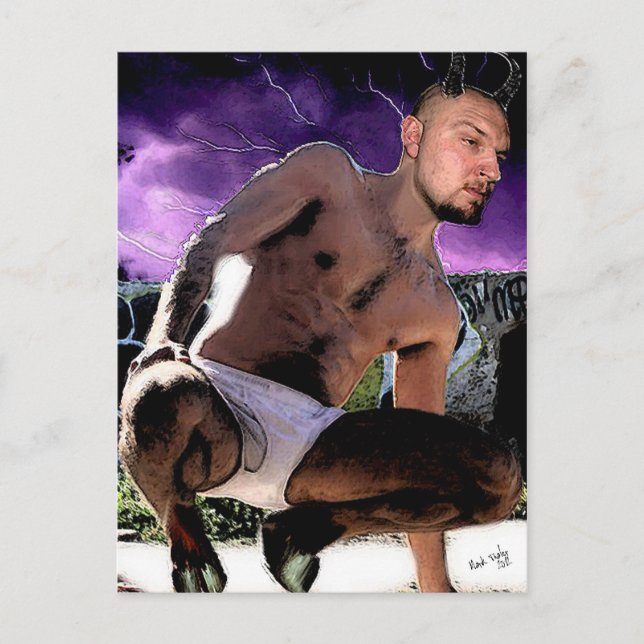 Cartão Postal Hot Satyr no Cartão-postal de Briefs (Frente)