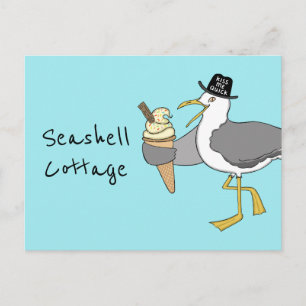 Cartão Postal Hotel/Aluguer de Ilustração de Feriado de Seagull 