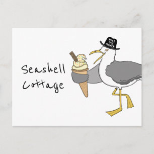 Cartão Postal Hotel/Aluguer de Ilustração de Feriado de Seagull 