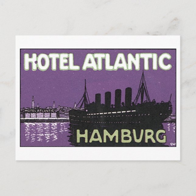 Cartão Postal Hotel Atlantic Hamburg (Frente)