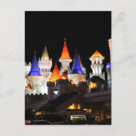Cartão Postal Hotel Castle Las Vegas Jogando Vegas Colorida