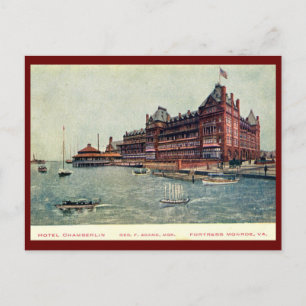 Cartão Postal Hotel Chamberlain, Fortaleza Monroe, Virginia Vint
