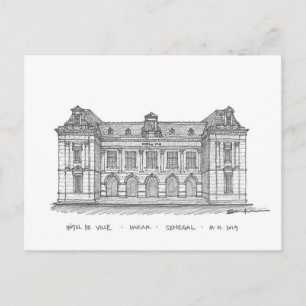 Cartão Postal Hôtel de Ville, Dakar, Senegal