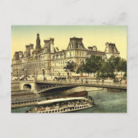 Hotel de ville, Paris, França Classic Photochrom