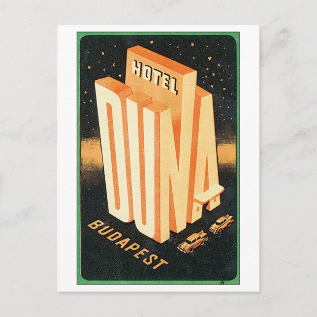 Cartão Postal Hotel Duna, Budapeste (Frente)