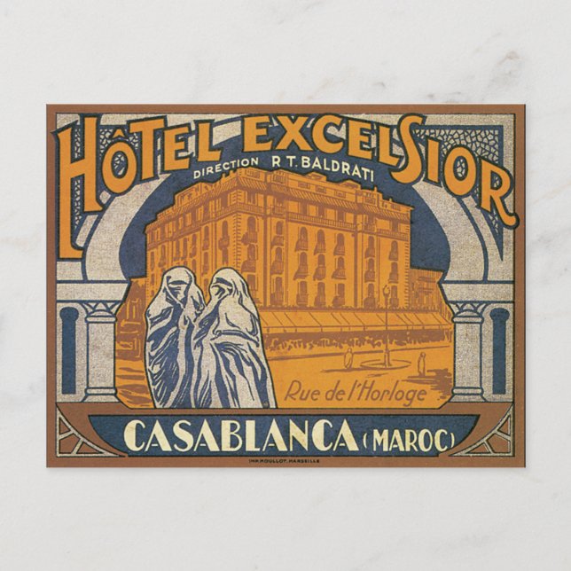 Cartão Postal Hotel Excelsior Casablanca (Frente)
