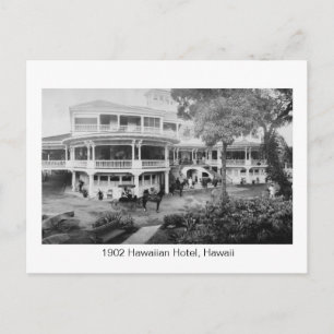 Cartão Postal Hotel havaiano de 1902, foto antiga do Havaí