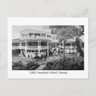 Cartão Postal Hotel havaiano de 1902, foto antiga do Havaí