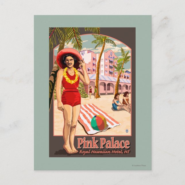 Cartão Postal Hotel havaiano real em Havaí (Frente)