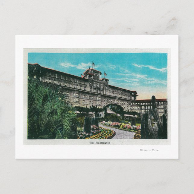 Cartão Postal Hotel Huntington e MotivosPasadena, CA (Frente)
