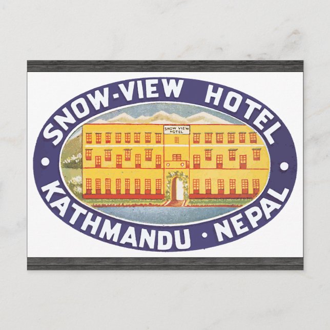 Cartão Postal Hotel Katmandu Nepal, Snow-View, Vintage (Frente)