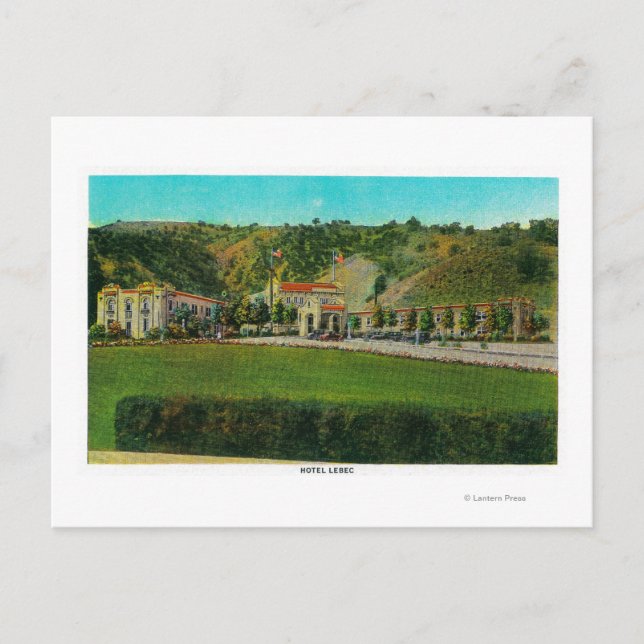Cartão Postal Hotel Lebec e MotivosRidge Route, CA (Frente)
