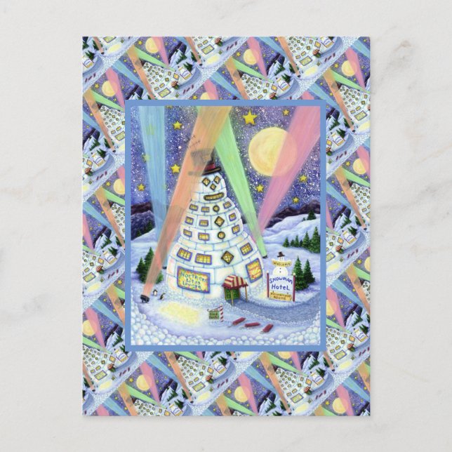 CARTÃO POSTAL HOTEL, LUZES DE NORTE E PINGUINAS DE NEVE ENGRAÇAD (Frente)