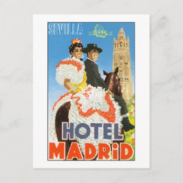 Cartão Postal Hotel Madrid Viagens vintage