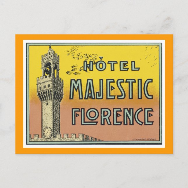 Cartão Postal Hotel Majexpressa Florence (Frente)