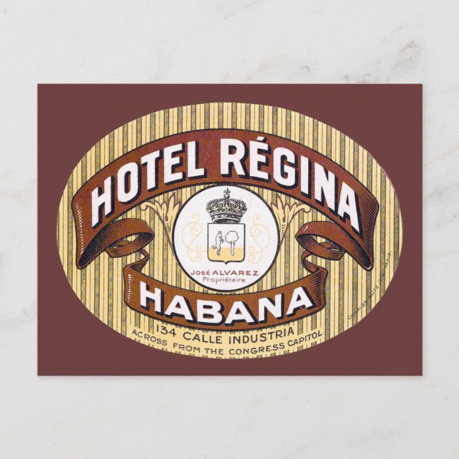 Cartão Postal Hotel Regina Habana Cuba (Frente)