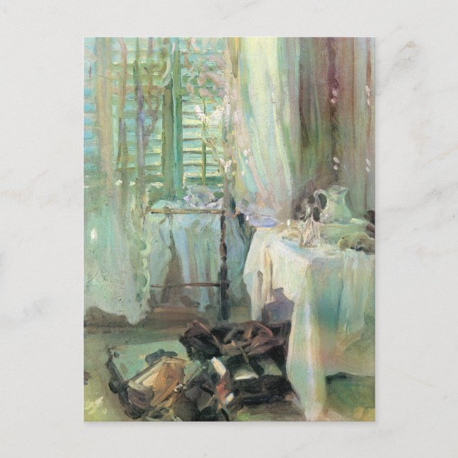 Cartão Postal Hotel Room por John Singer Sargent (Frente)