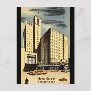 Cartão Postal Hotel Seneca, Rochester NY Vintage