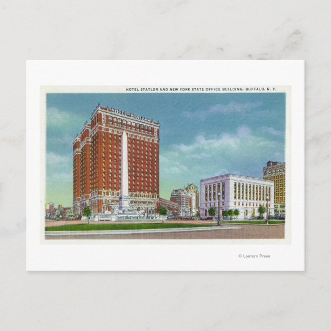 Cartão Postal Hotel Statler e NY State Office Bldg (Frente)
