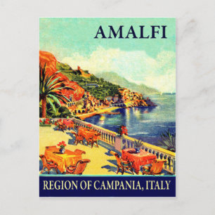 Cartão Postal Hotel Terrace em Amalfi, Campânia, Itália, viage