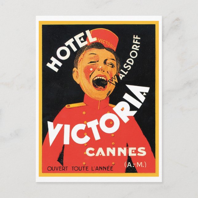 Cartão Postal Hotel Victoria Cannes (Frente)