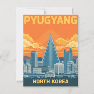 Cartão Postal Hotel Vintage Pyongyang Coreia do Norte Ryugyong
