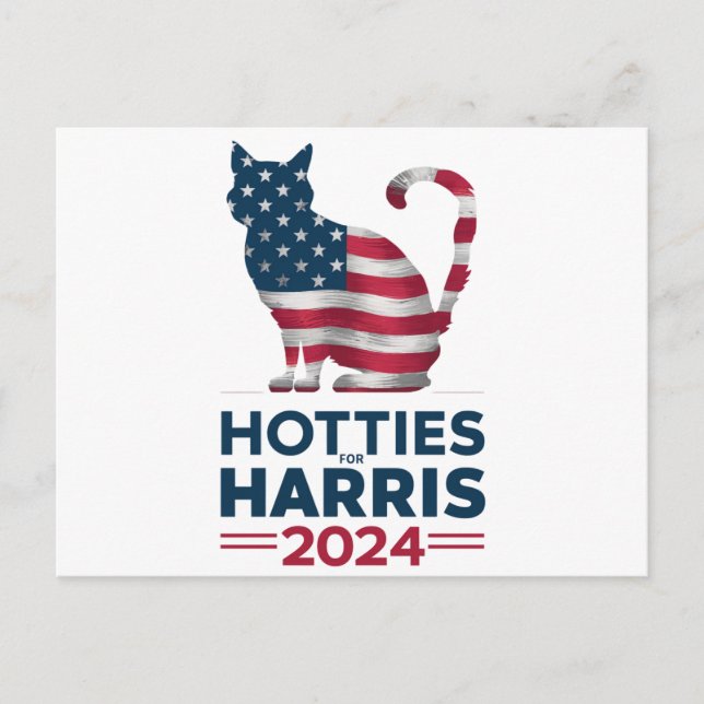 Cartão Postal Hotties Para Harris 2024 Cat Ladies Kamala Harris (Frente)