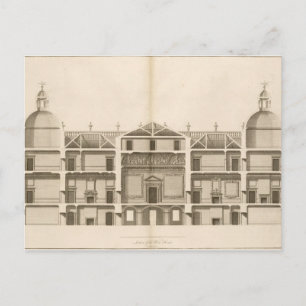 Cartão Postal Houghton Hall: Parte da frente oeste, gravada