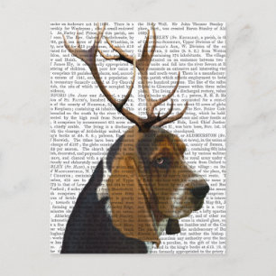 Cartão Postal Hound e Antlers Basset