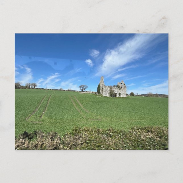 Cartão Postal House Ruins no País Irlandês (Frente)