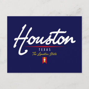 Cartão Postal Houston Script