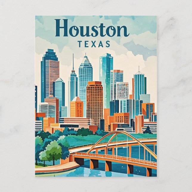 Cartão postal Houston Texas (Frente)