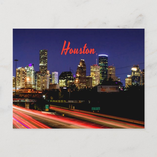 Cartão Postal Houston Texas City Skyline (Frente)