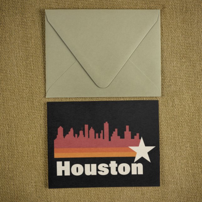 Cartão Postal Houston Texas Cityscape Vintage (Houston Texas Vintage Postcard)