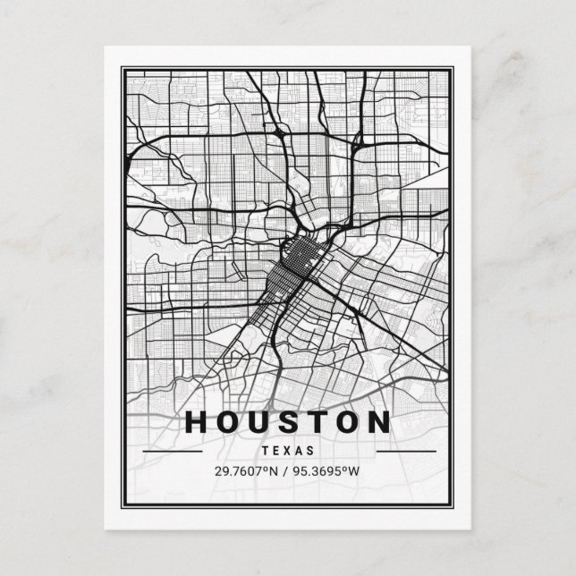 Cartão Postal Houston Texas EUA - Viagem City Map Poster (Frente)