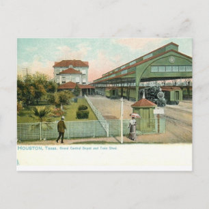 Cartão Postal Houston Texas por volta de 1905 Grande Estação C