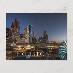 Cartão Postal Houston, Texas Skyline, NIght Lights