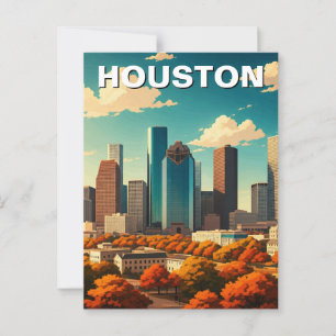 Cartão Postal Houston Texas Skyline - queda da cidade